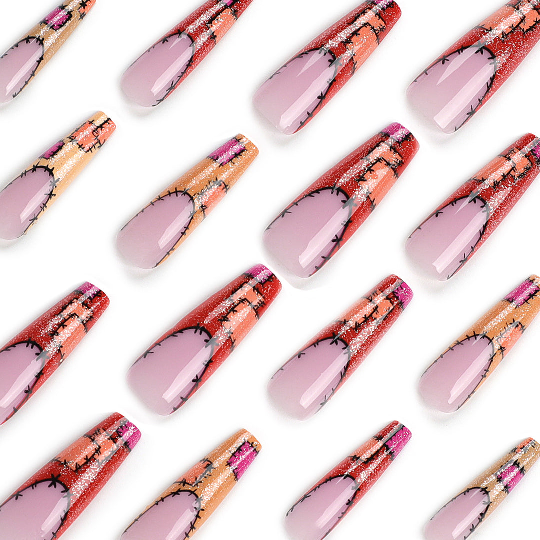 Artful Nail Extensions with Creative Decorative Stitches Kalsten
