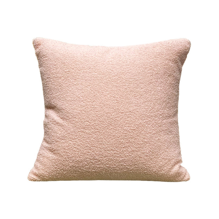 Square bouclé decorative cushion cover with soft teddy texture and concealed zipper Kalsten