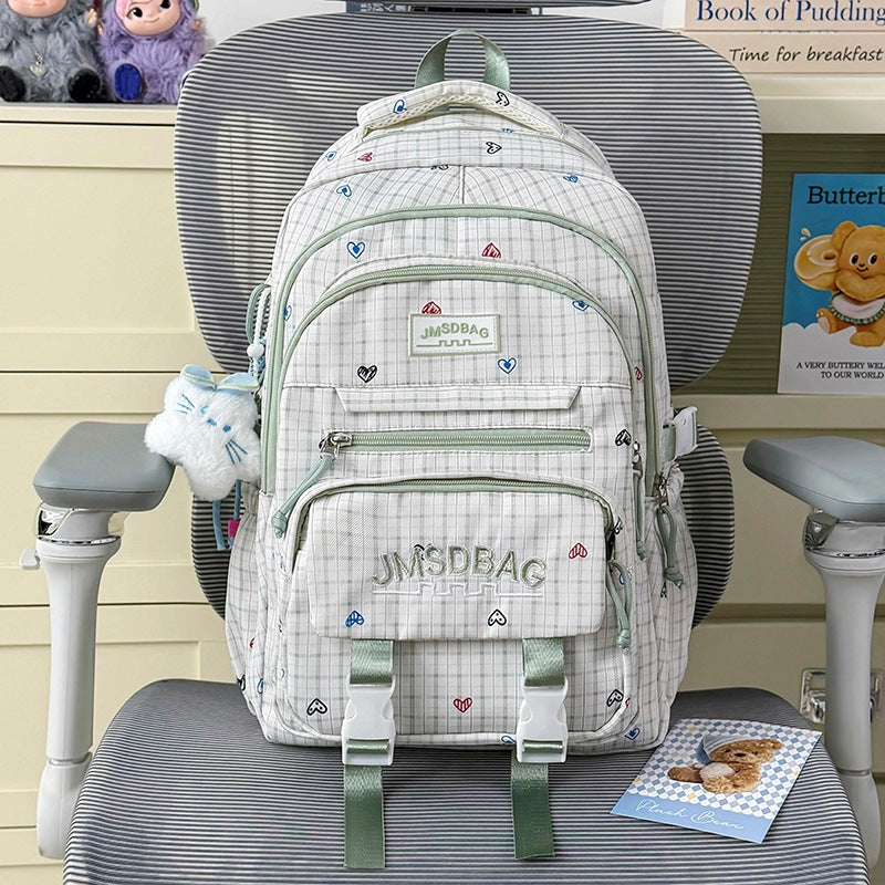Cute Heart-Embellished Casual Backpack Kalsten