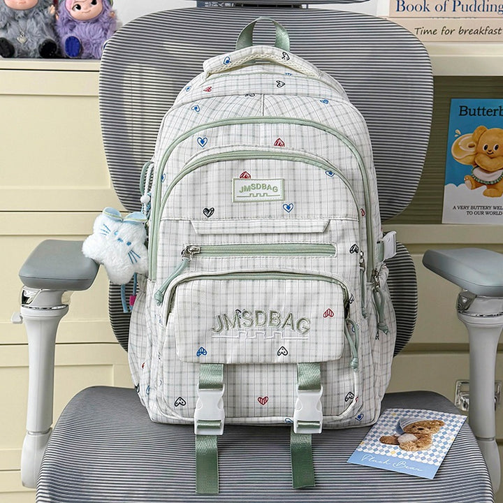 Cute Heart-Embellished Casual Backpack Kalsten