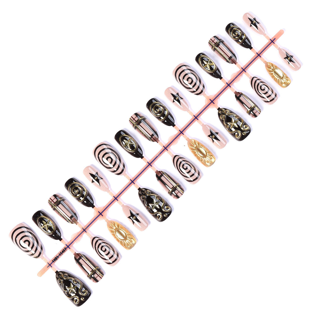 Artificial nail set with glamorous 3D decorations and stylish accents Kalsten