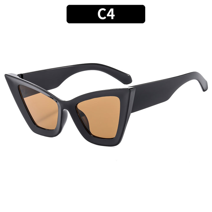 Cat-Eye Sunglasses with Geometric Frame