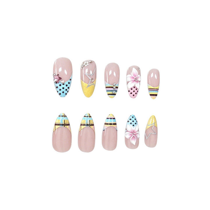 Floral Decorative Acrylic Nail Art Enhancements Kalsten