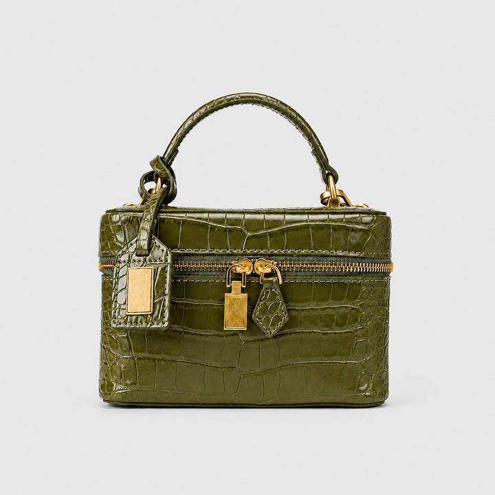 Quilted Leather Handheld Satchel
