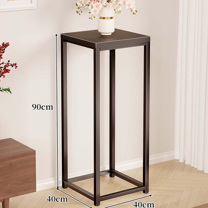 Tall Metal Plant Stand Pedestal with Square Top Minimalist Frame