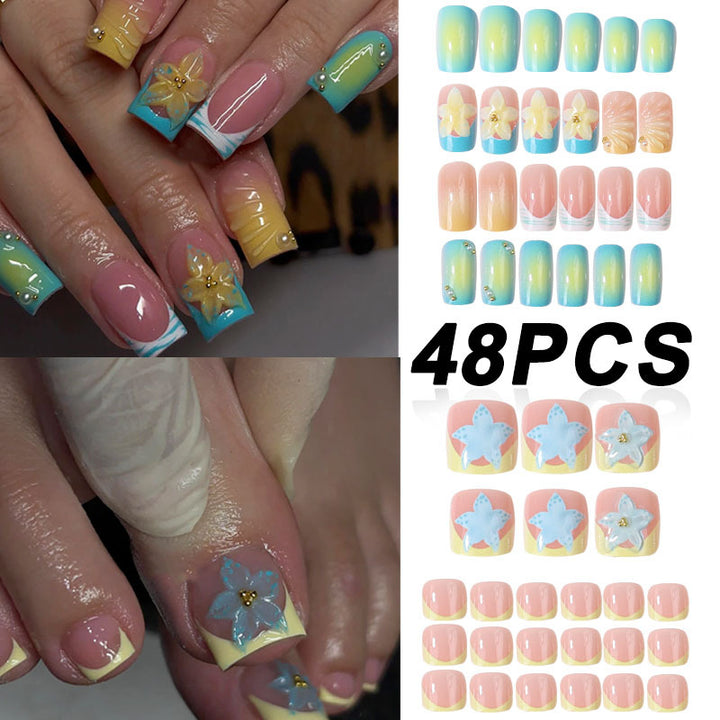 High-Quality Floral Design Press-On Nail Set Kalsten