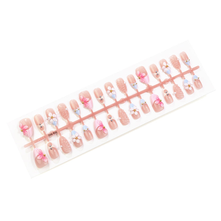 Floral Themed Press-On Nail Art Set