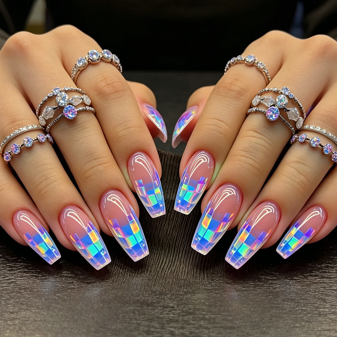 Artistic Transparent Acrylic Nail Extensions Kalsten
