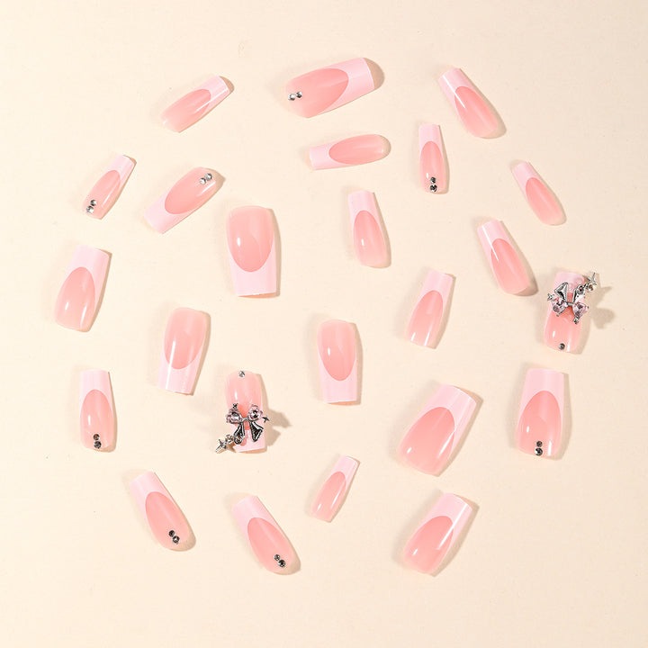 Elegantly Designed French Tip Acrylic Nail Art Kalsten