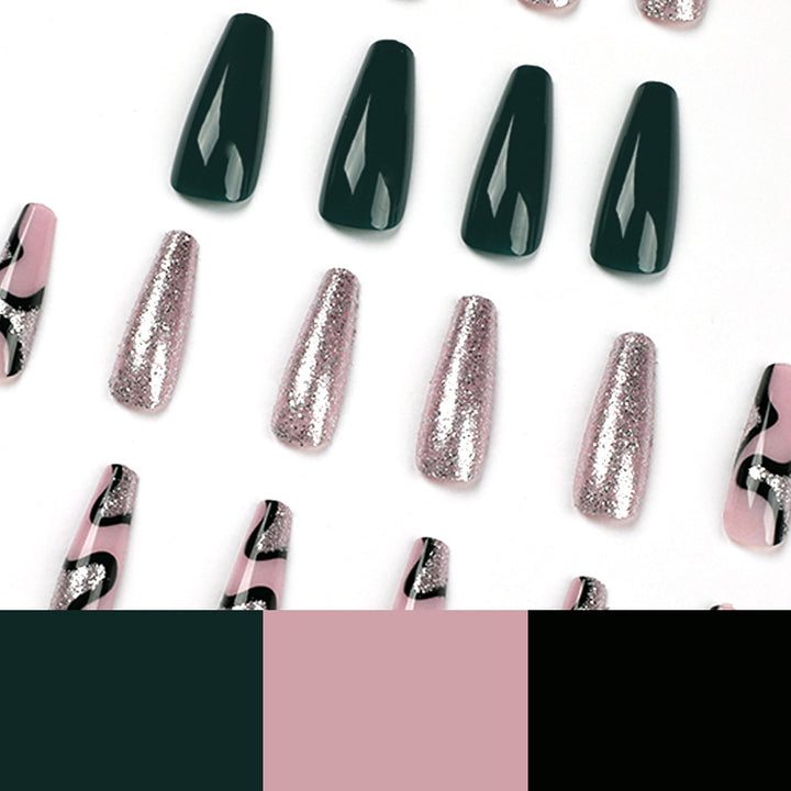 Artificial nail art with elegant glitter and gradient effects Kalsten