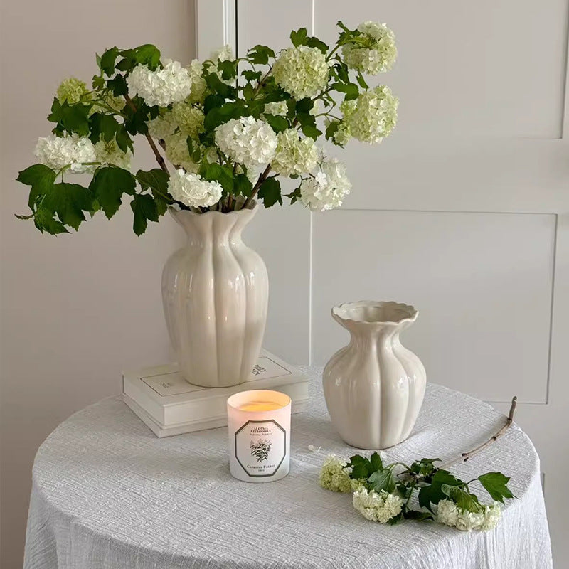 Elegant Fluted Ceramic Vase