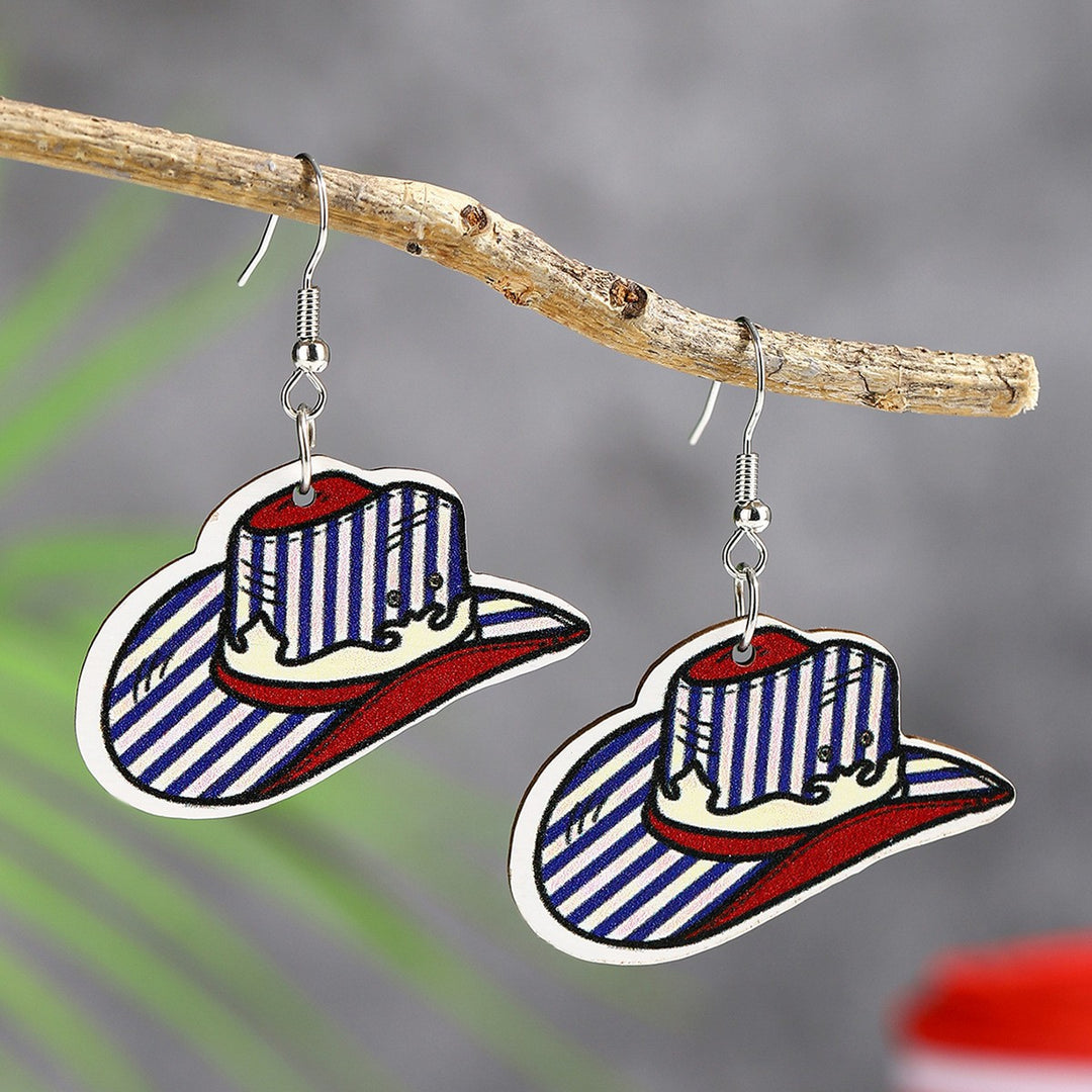 Women's eye-catching statement earrings can shape with flag motif Kalsten