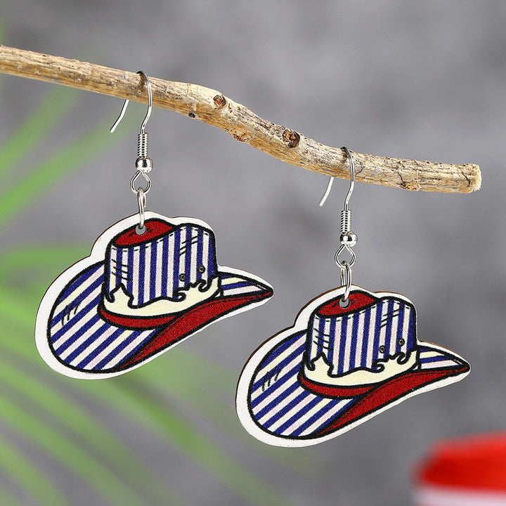 Women's eye-catching statement earrings can shape with flag motif Kalsten