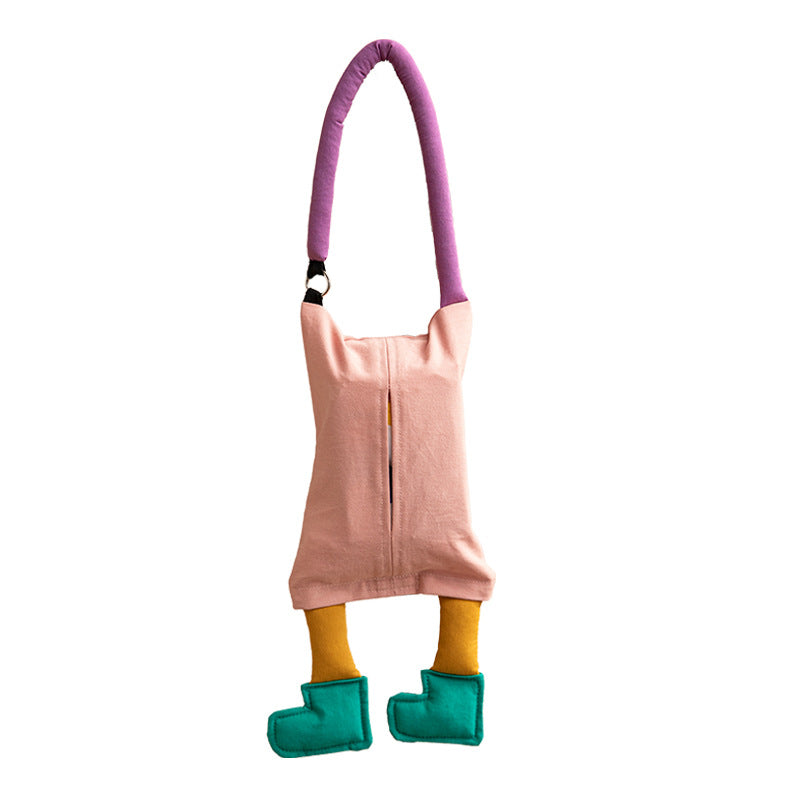 playful shoulder bag made of soft fabric with padded carrying handle and decorative legs Kalsten