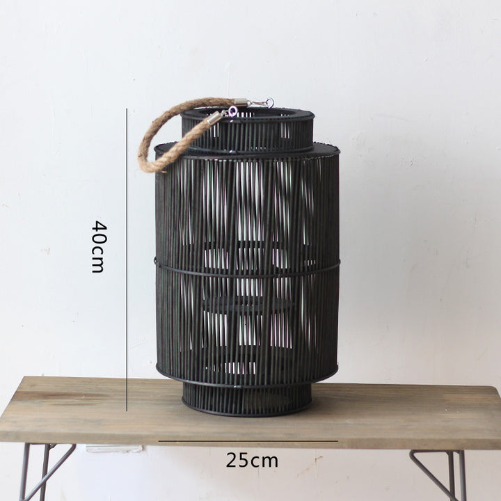 Decorative lantern made of woven material Kalsten