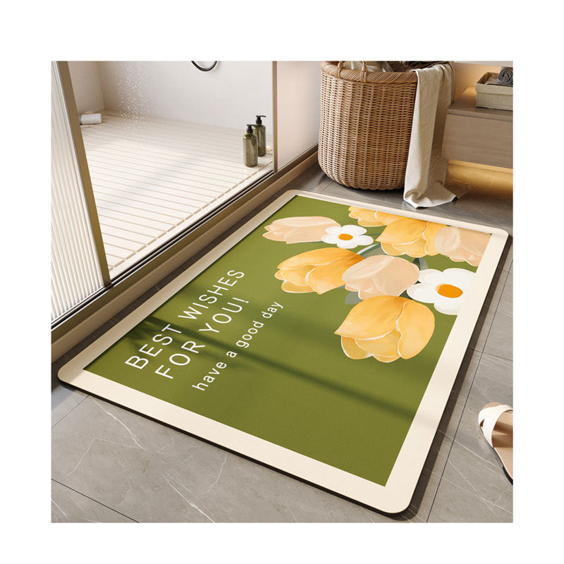 Decorative Floral Bath Mat Kalsten