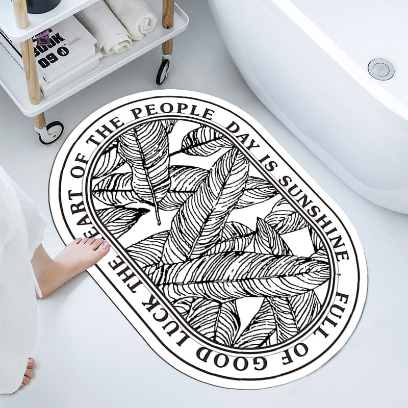 Floral-Themed Bathroom Mat