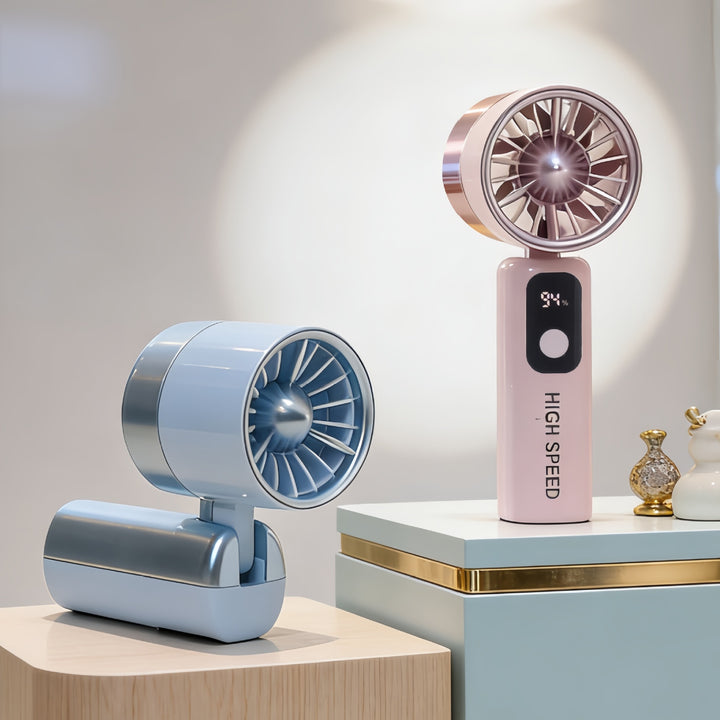 Portable handheld fan with LED display and USB charging function Kalsten