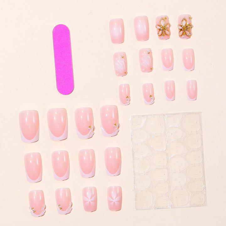Elegant Floral Design Acrylic Nail Art Kalsten