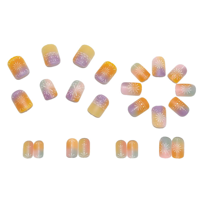Artificial nails with elegant gradient and delicate pattern Kalsten