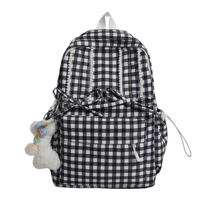 Charming Checked Pattern Backpack kalsten