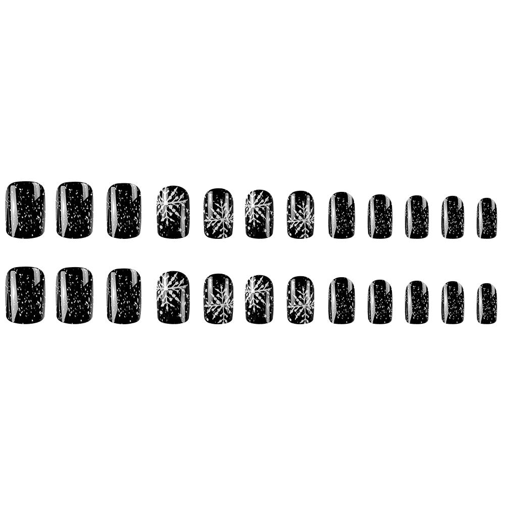 Elegant Black Glitter Nail Art Kalsten