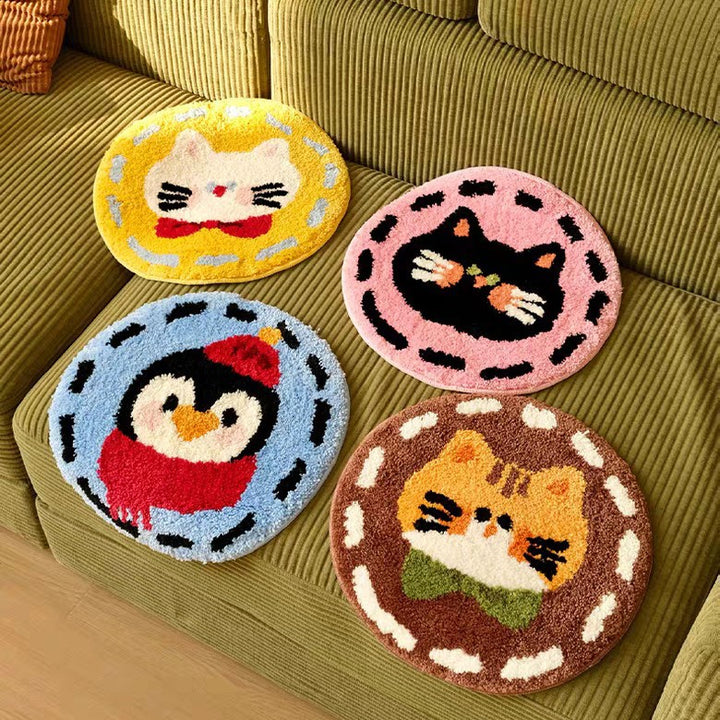 Cute Cat Face Plush Area Rug Kalsten