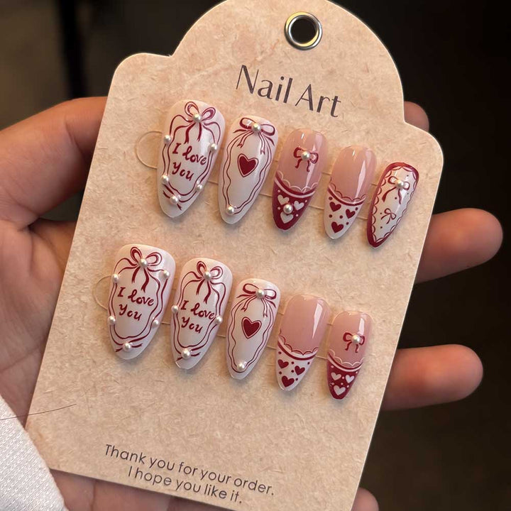 Romantic Message Press-On Nails Kalsten