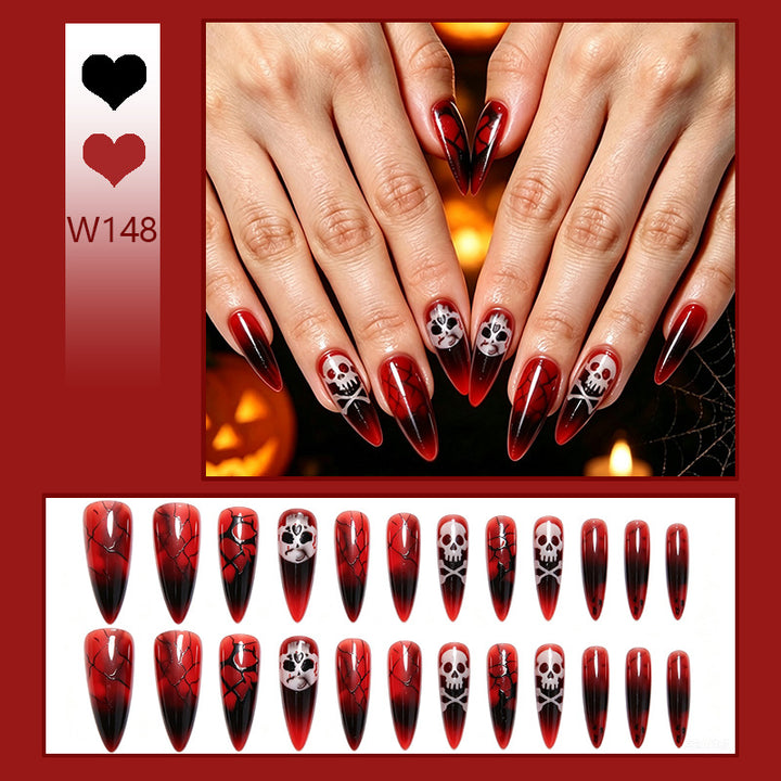 Artificial nail set with Halloween designs and elegant accents Kalsten
