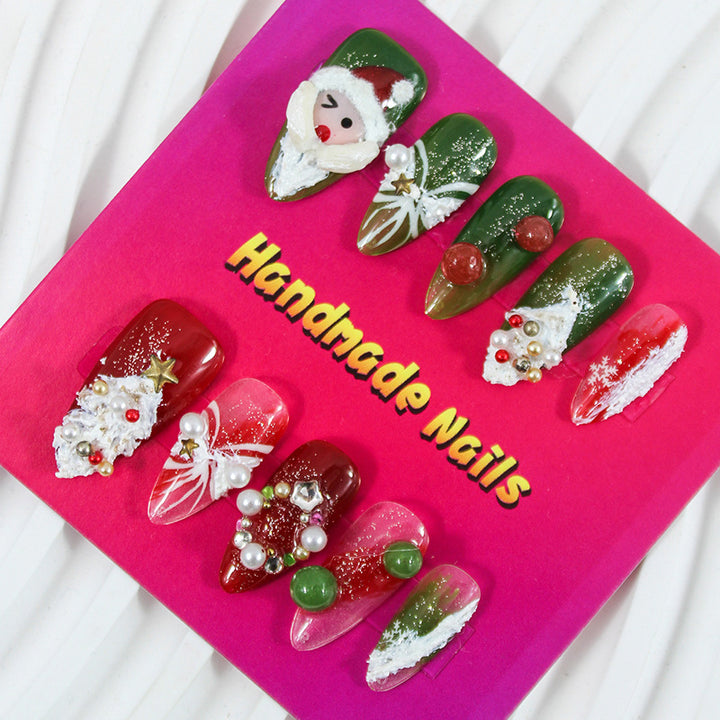 Artificial nails with festive Christmas design Kalsten