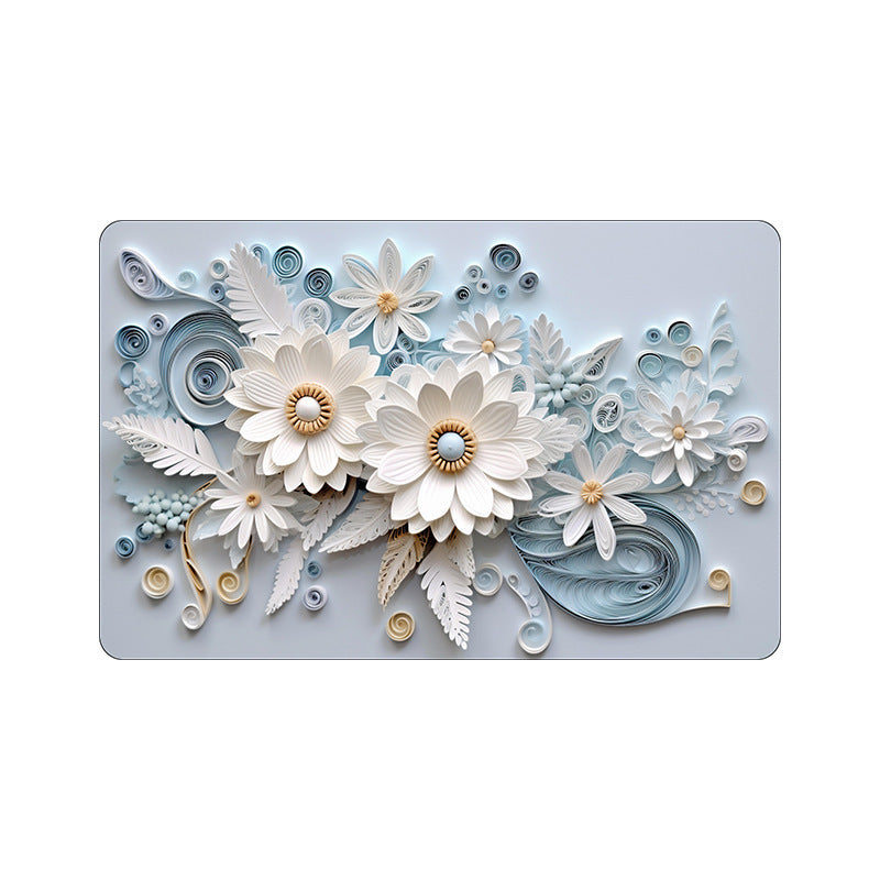 Soft Plush Floral Design Bath Mat
