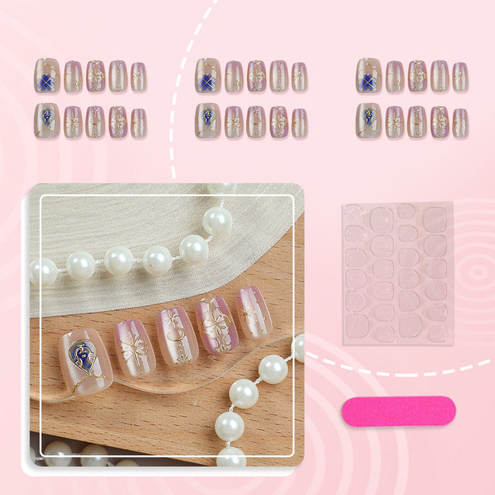 Artistic Floral and Butterfly Press-On Nail Art Set