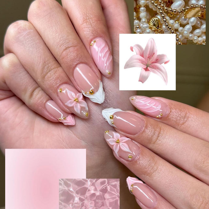 Elegant Floral Acrylic Nail Enhancements Kalsten 1789915803