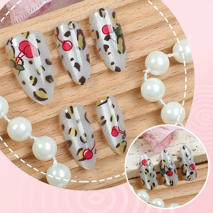 Decorative Cherry Blossom Press-On Nail Art Set