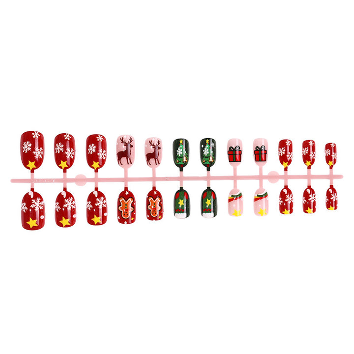 Christmas-Themed Press-On Nail Art Set with Festive Holiday Designs kalsten
