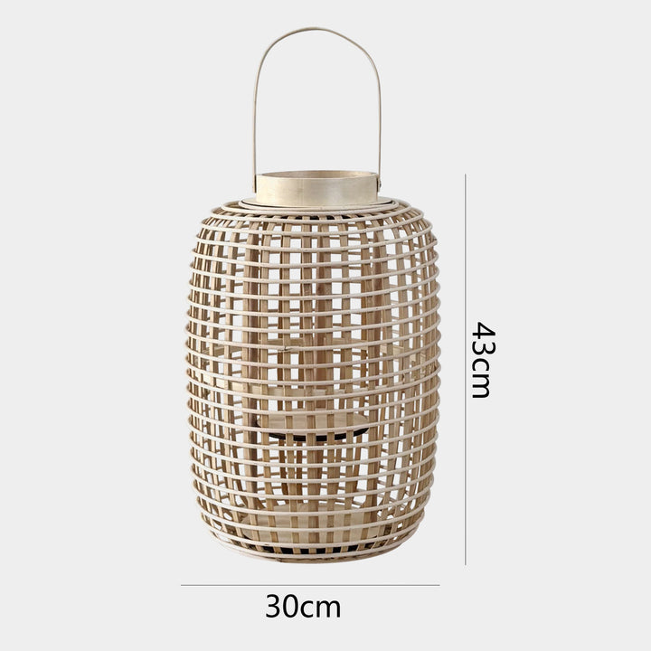 Rustic lantern made of woven material Kalsten