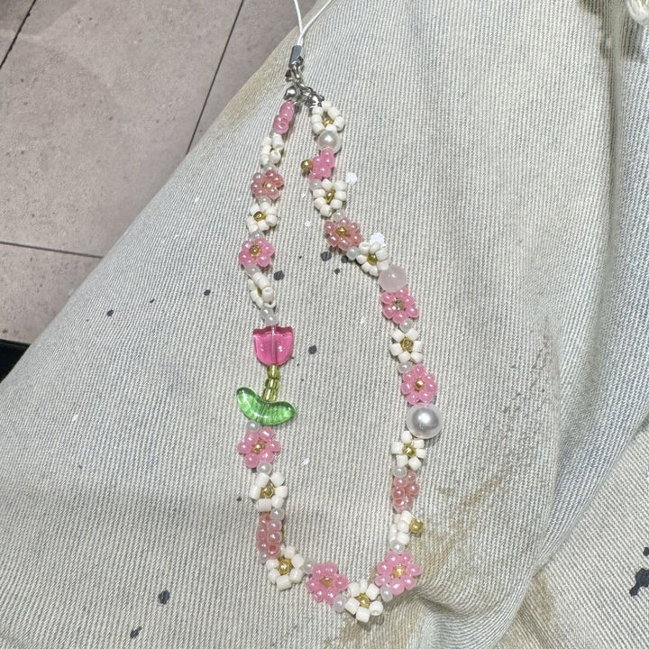 Decorative Floral Beaded Phone Strap Kalsten