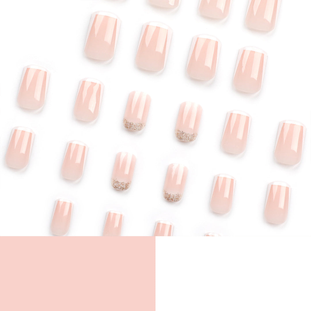 Artistic nail extensions with French design Kalsten