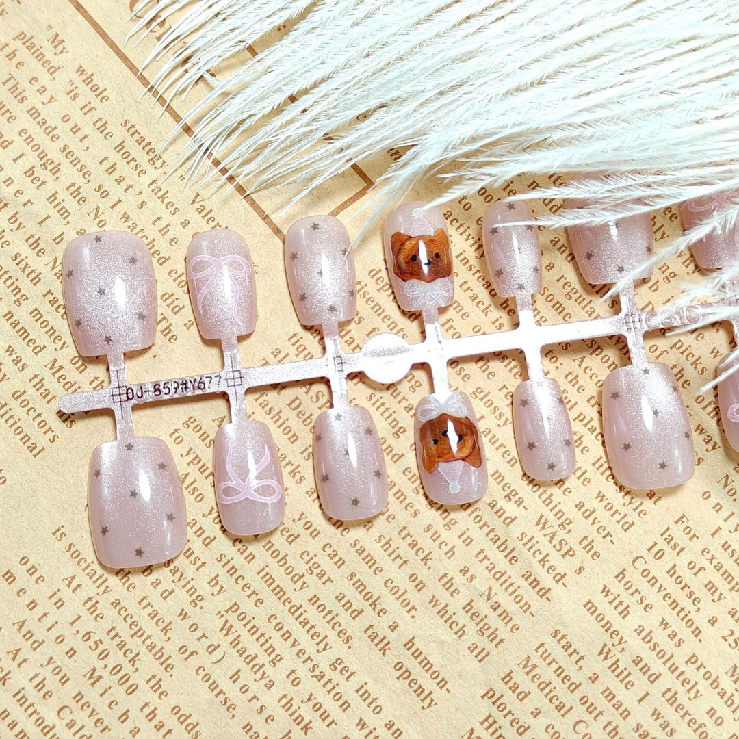Decorative artificial nails with festive motifs Kalsten