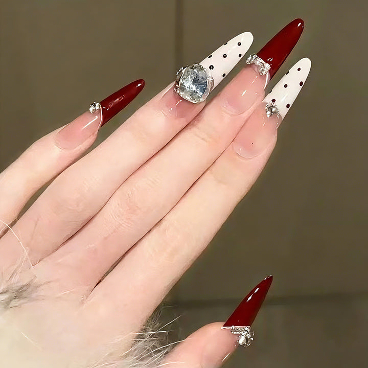 Glamorous artificial nail designs with crystal embellishments Kalsten