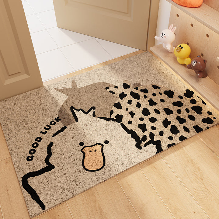 Cartoon Cat-Themed Welcome Mat