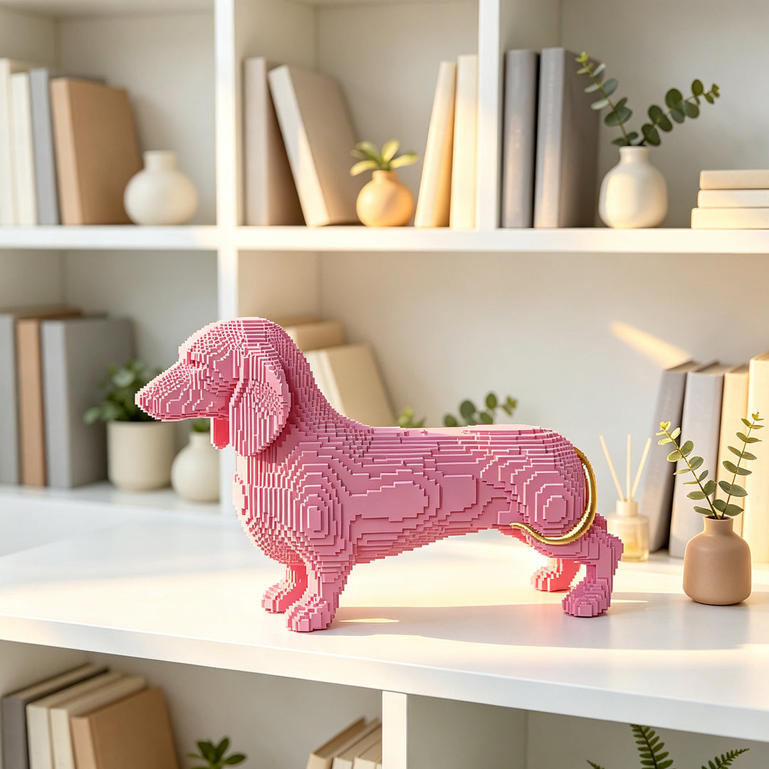 Playful decorative figure of a cute dachshund Kalsten
