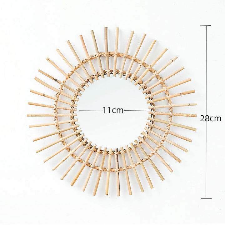Wall mirror with wicker basket Kalsten