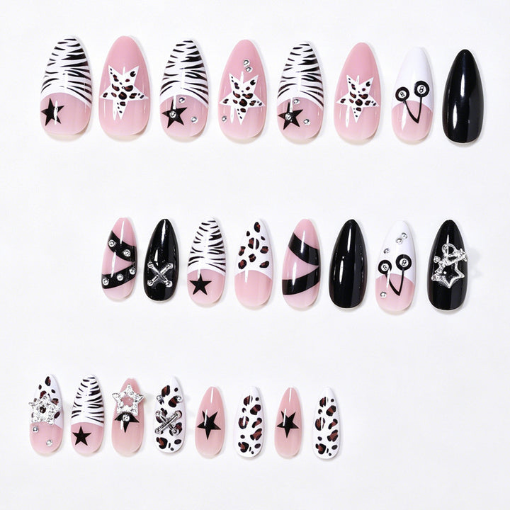 Decorative Press-On Nail Art Tips with Unique Accents Kalsten