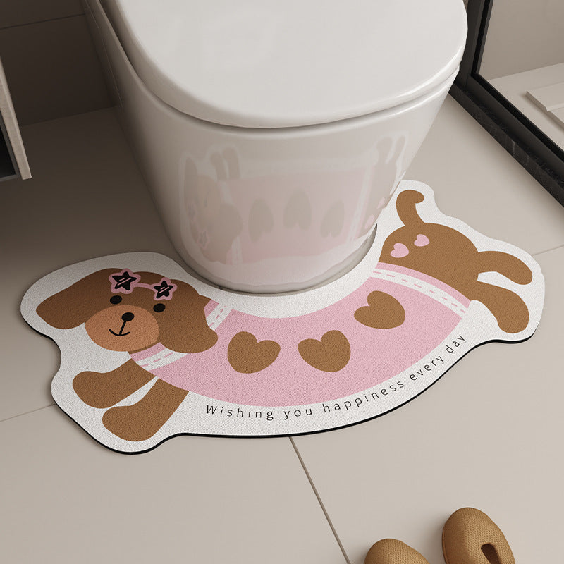 Cute Cartoon Dog-Shaped Bath Mat