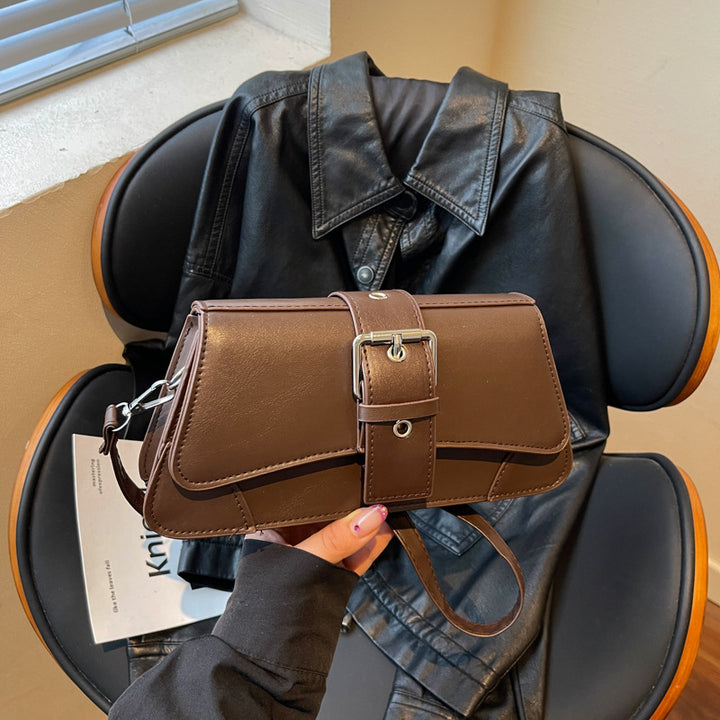 Elegant Buckle-Accented Handbag