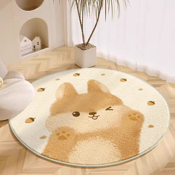 Plush Cartoon Dog Area Rug