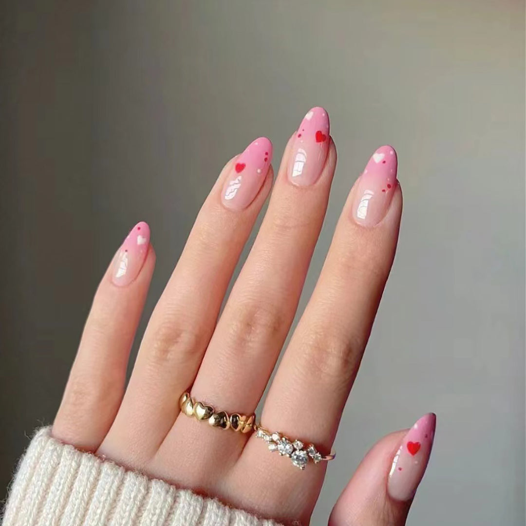 Heart-Design Press-On Nail Art Set Kalsten
