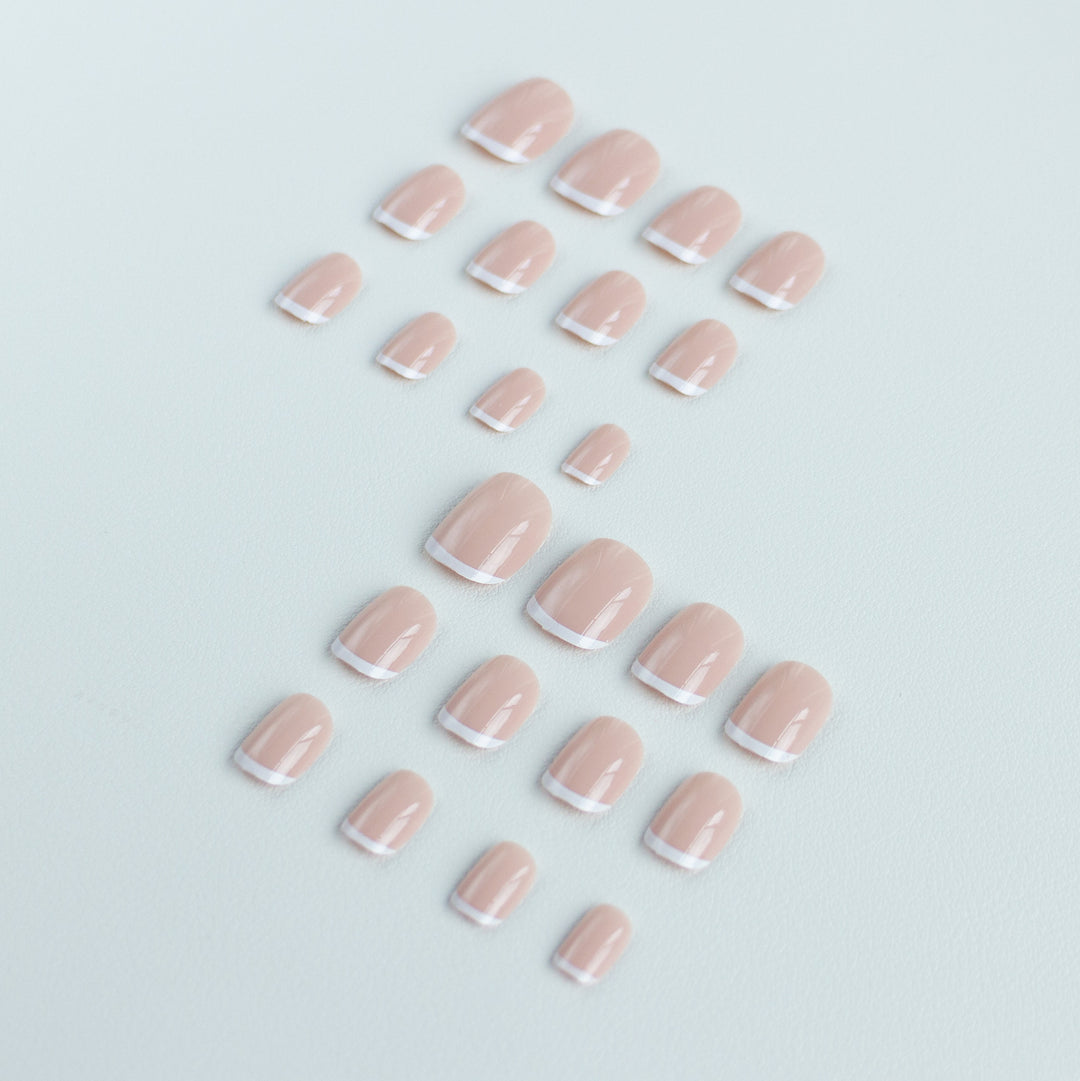 Elegant French Tip Gel Nail Art Set