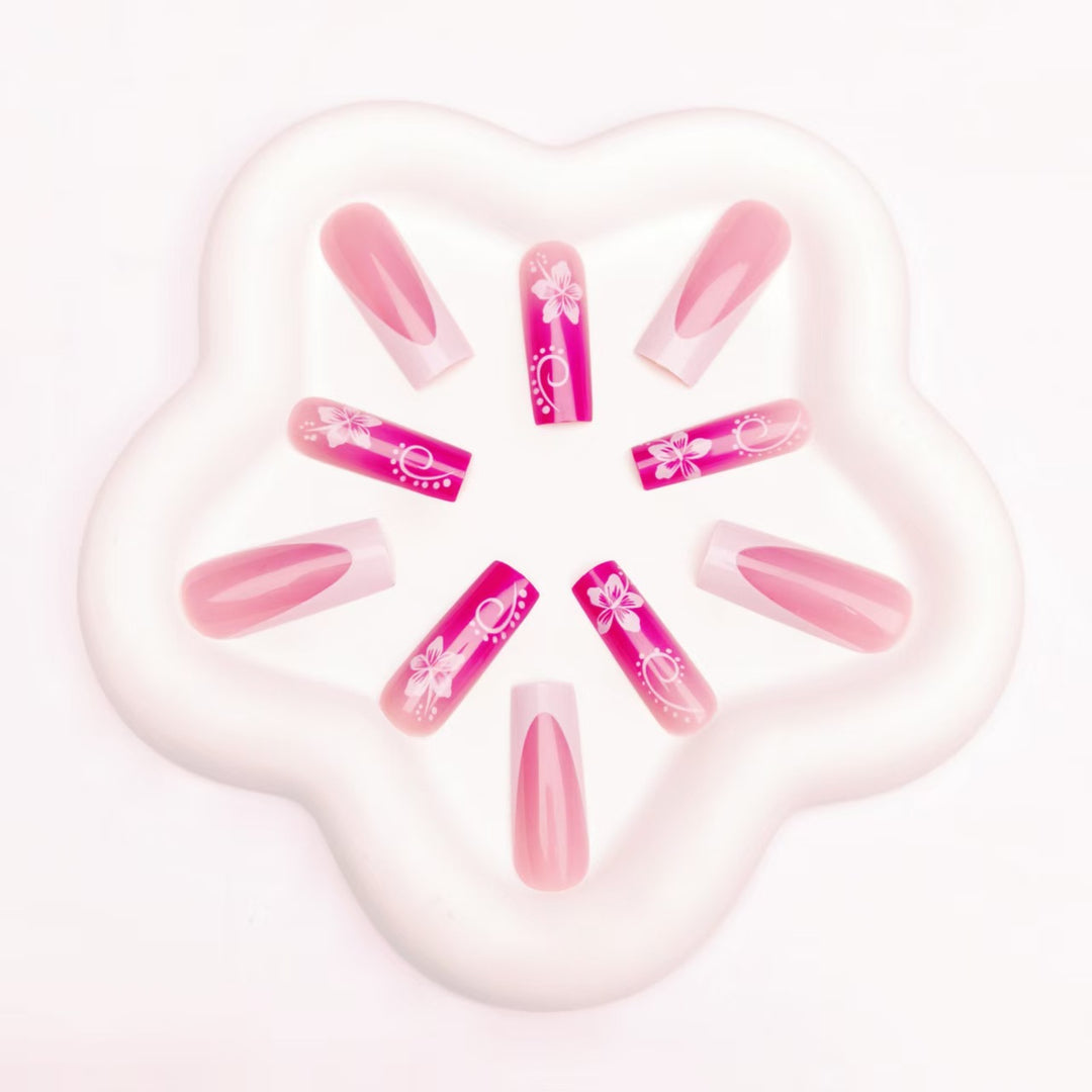 Floral Art Gel Nail Design Kalsten
